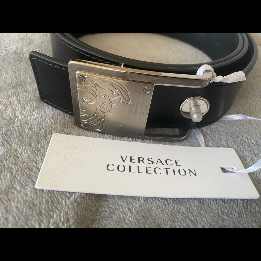 Versace Belt - Black Leather (Brand New)
